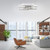 Paul Neuhaus Paan 3 Light Stainless Steel Square LED Flush Ceiling Light 