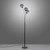Green Widow 3 Light Natural Wood with Smoke Glass Floor Lamp
