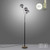 Green Widow 3 Light Natural Wood with Smoke Glass Floor Lamp