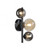 Popsicle 3 Light Black with Glass Spheres Wall Light