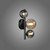 Popsicle 3 Light Black with Glass Spheres Wall Light