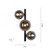 Popsicle 3 Light Black with Glass Spheres Wall Light