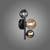 Paul Neuhaus Popsicle 3 Light Black with Glass Spheres Wall Light 