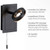 Sileda Anthracite Adjustable LED Wall Spotlight