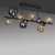 Popsicle 10 Light Black with Glass Spheres Semi-Flush Ceiling Light