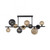 Popsicle 10 Light Black with Glass Spheres Semi-Flush Ceiling Light