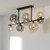Paul Neuhaus Popsicle 10 Light Black with Glass Spheres Semi-Flush Ceiling Light 