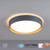 Leuchten Direkt Emilia Grey and Wood with White LED Flush Ceiling Light 