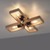 Franky 4 Light Black and Brown Flush Ceiling Light