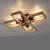 Leuchten Direkt Franky 4 Light Black and Brown Flush Ceiling Light 
