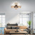 Leuchten Direkt Franky 4 Light Black and Brown Flush Ceiling Light 