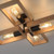 Leuchten Direkt Franky 4 Light Black and Brown Flush Ceiling Light 