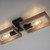 Leuchten Direkt Franky 2 Light Black and Brown Wall or Ceiling Light 