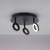 Sileda 3 Light Anthracite Adjustable Plate LED IP44 Bathroom Ceiling Light