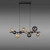 Popsicle 10 Light Black with Glass Spheres Bar Pendant Light