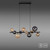 Popsicle 10 Light Black with Glass Spheres Bar Pendant Light