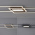 Leuchten Direkt Asmin Black 100cm LED Flush Ceiling Light 