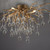 Icicle 4 Light Antique Brass and Crystal Semi Flush Light