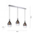 Pilua 3 Light Chrome with Smoke Glass Bar Pendant Light