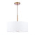 Dar Lighting Isla 3 Light Antique Bronze with Ivory Shade 40cm Shaded Pendant Light 