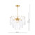 Kimmia 6 Light Natural Brass with Textured Glass Pendant Light