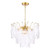 Kimmia 6 Light Natural Brass with Textured Glass Pendant Light
