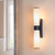 Dar Lighting Lars 2 Light Matt Black with White Frosted Acrylic IP44 Bathroom Wall Light 