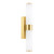 Dar Lighting Lars 2 Light Brushed Gold with White Frosted Acrylic IP44 Bathroom Wall Light 