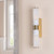 Dar Lighting Lars 2 Light Brushed Gold with White Frosted Acrylic IP44 Bathroom Wall Light 
