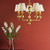 Tilda 5 Light Satin Gold with White Shades Pendant Light