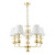 Dar Lighting Tilda 5 Light Satin Gold with White Shades Pendant Light 