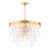 Moesha 6 Light Natural Brass with Ribbed Clear Glass Pendant Light