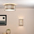 Netra 3 Light Satin Bronze with Ivory Slender Shaded Flush Ceiling Light
