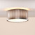 Netra 3 Light Satin Bronze with Ivory Slender Shaded Flush Ceiling Light