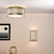 Dar Lighting Netra 3 Light Satin Bronze with Ivory Slender Shaded Flush Ceiling Light 