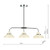Dynamo 3 Light Polished Chrome and Cream Bar Pendant Light