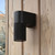 Dar Lighting Obi Matt Black Outdoor Wall Light 