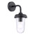 Acotas Matt Black with Ribbed Glass Outdoor Wall Light