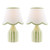 Aimee Twin Pack Green Ceramic with Ivory Shade Table Lamp