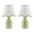 Aimee Twin Pack Green Ceramic with Ivory Shade Table Lamp