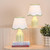 Dar Lighting Aimee Twin Pack Green Ceramic with Ivory Shade Table Lamp 