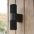 Dar Lighting Obi 2 Light Matt Black Outdoor Wall Light 