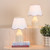 Aimee Twin Pack Taupe Ceramic with Ivory Shade Table Lamp