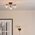 Ede 3 Light Matt Black with Ribbed Glass Semi-Flush Ceiling Light