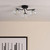 Dar Lighting Ede 3 Light Matt Black with Ribbed Glass Semi-Flush Ceiling Light 
