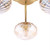 Ede 3 Light Satin Gold with Ribbed Amber Glass Semi-Flush Ceiling Light