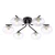 Dar Lighting Ede 6 Light Matt Black with Ribbed Glass Semi-Flush Ceiling Light 