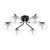 Dar Lighting Ede 6 Light Matt Black with Ribbed Glass Semi-Flush Ceiling Light 