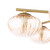 Dar Lighting Ede 6 Light Satin Gold with Ribbed Amber Glass Semi-Flush Ceiling Light 