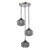 Dar Lighting Fabrienne 3 Light Satin Nickel with Smoked Glass Cluster Pendant Light - Clearance 